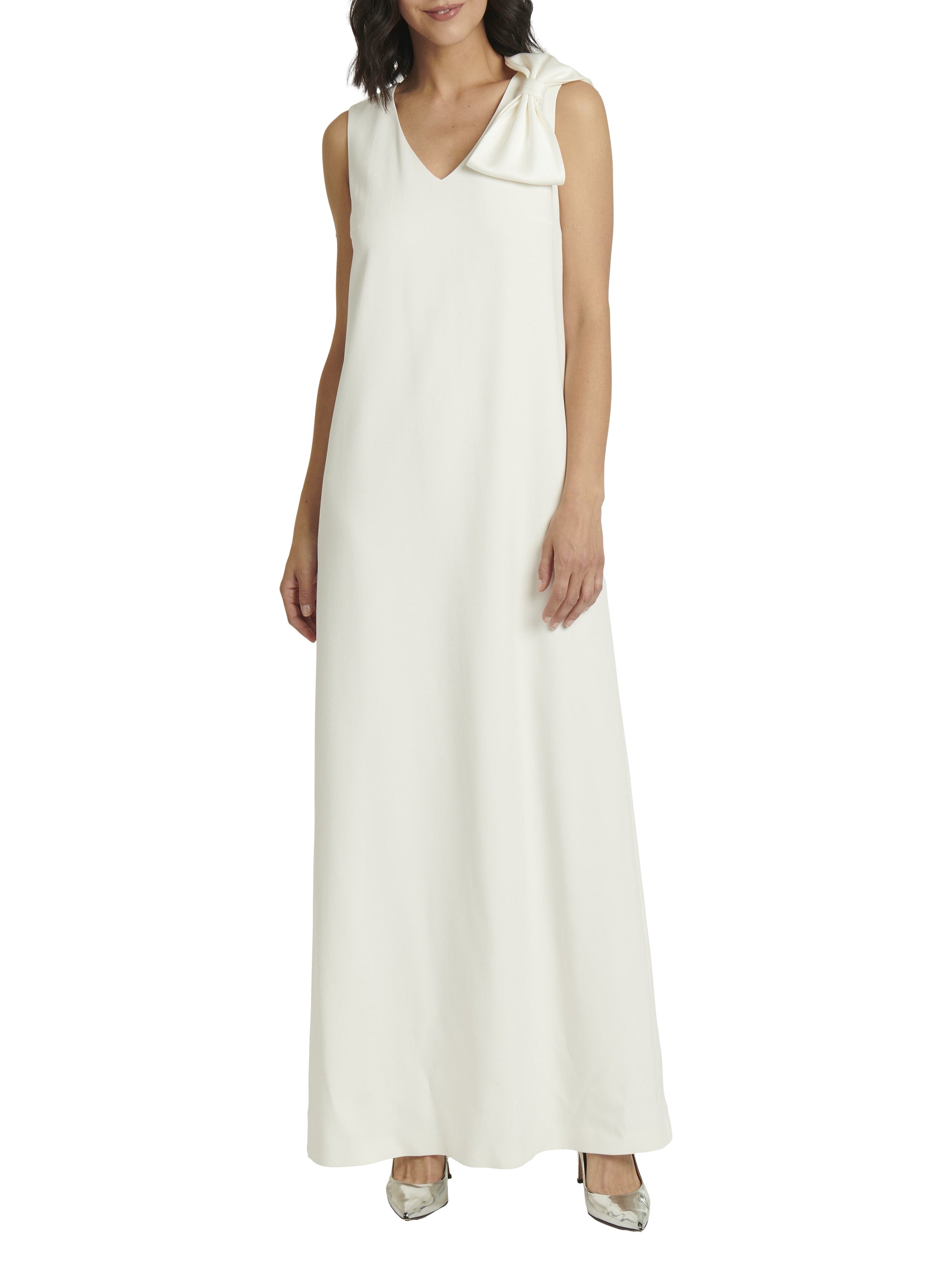Bow long dress - Off-white