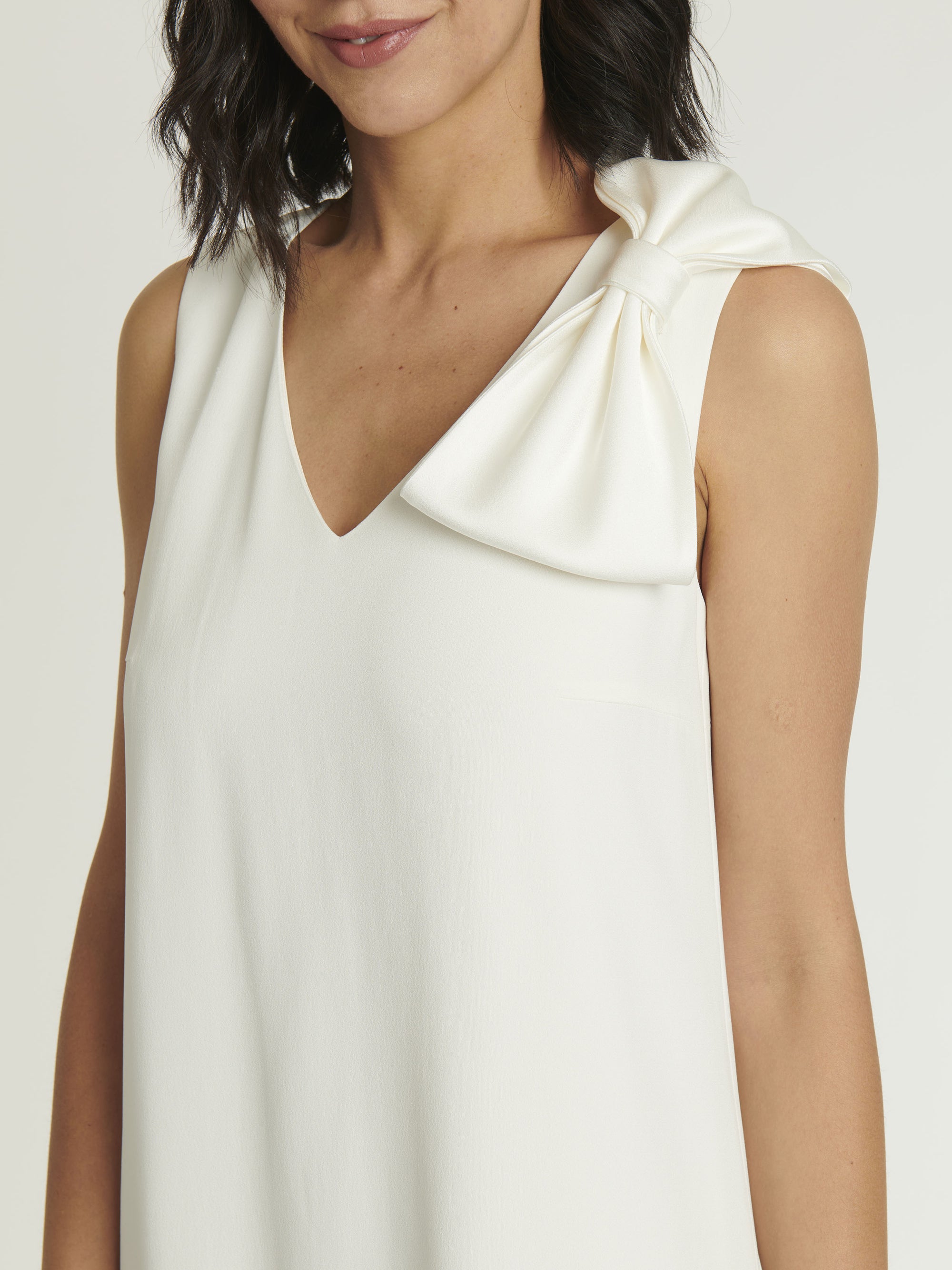 Bow long dress - Off-white