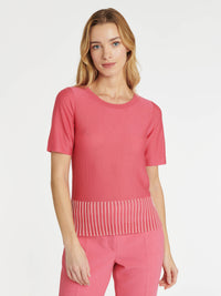 PINK / BLANC CASSE PULL ML