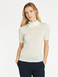 BLANC CASSE PULL MC