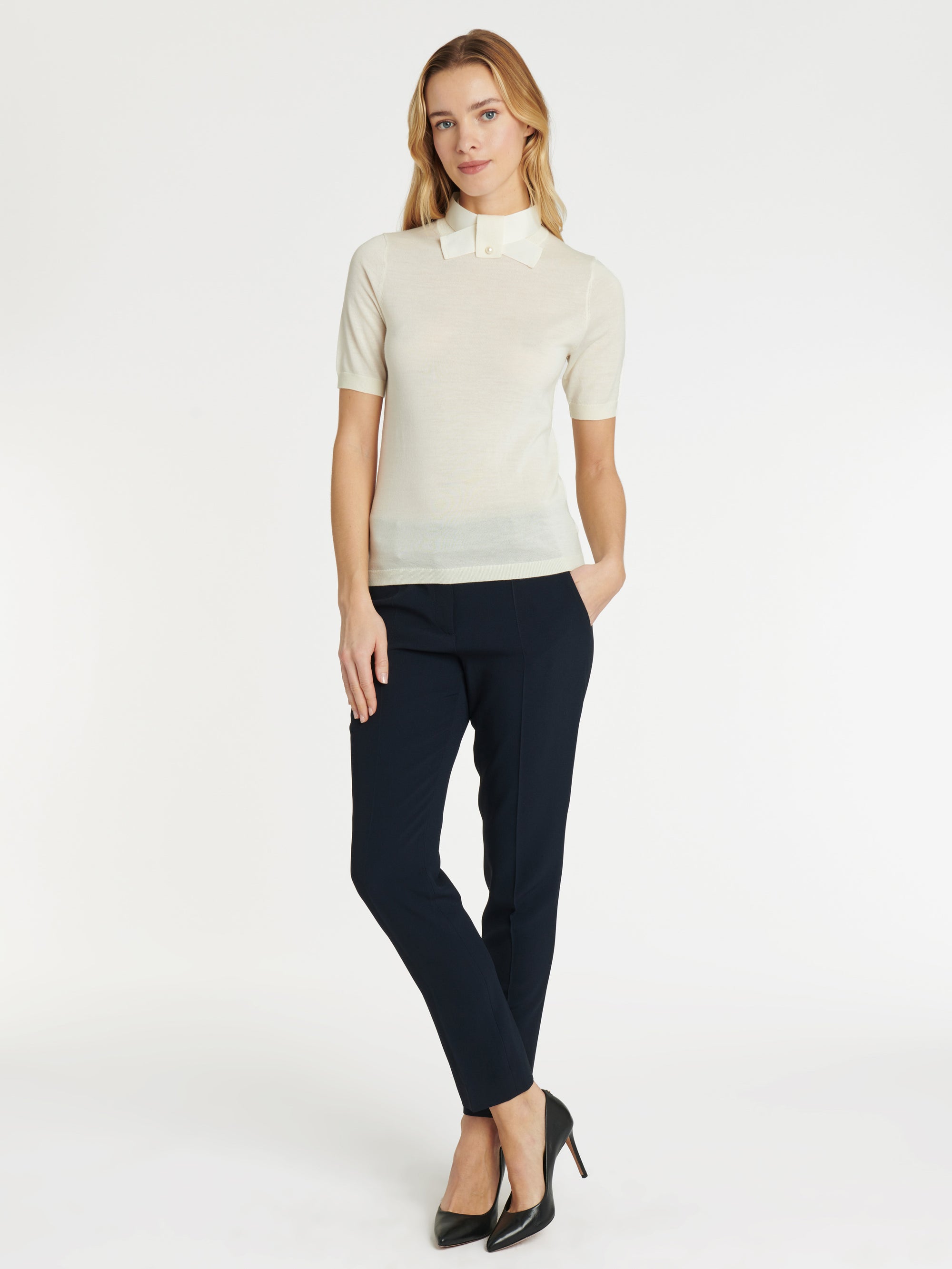 BLANC CASSE PULL MC