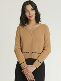 CARAMEL / NOIR CARDIGAN