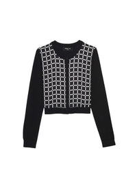 NOIR / BLANC CASSE CARDIGAN
