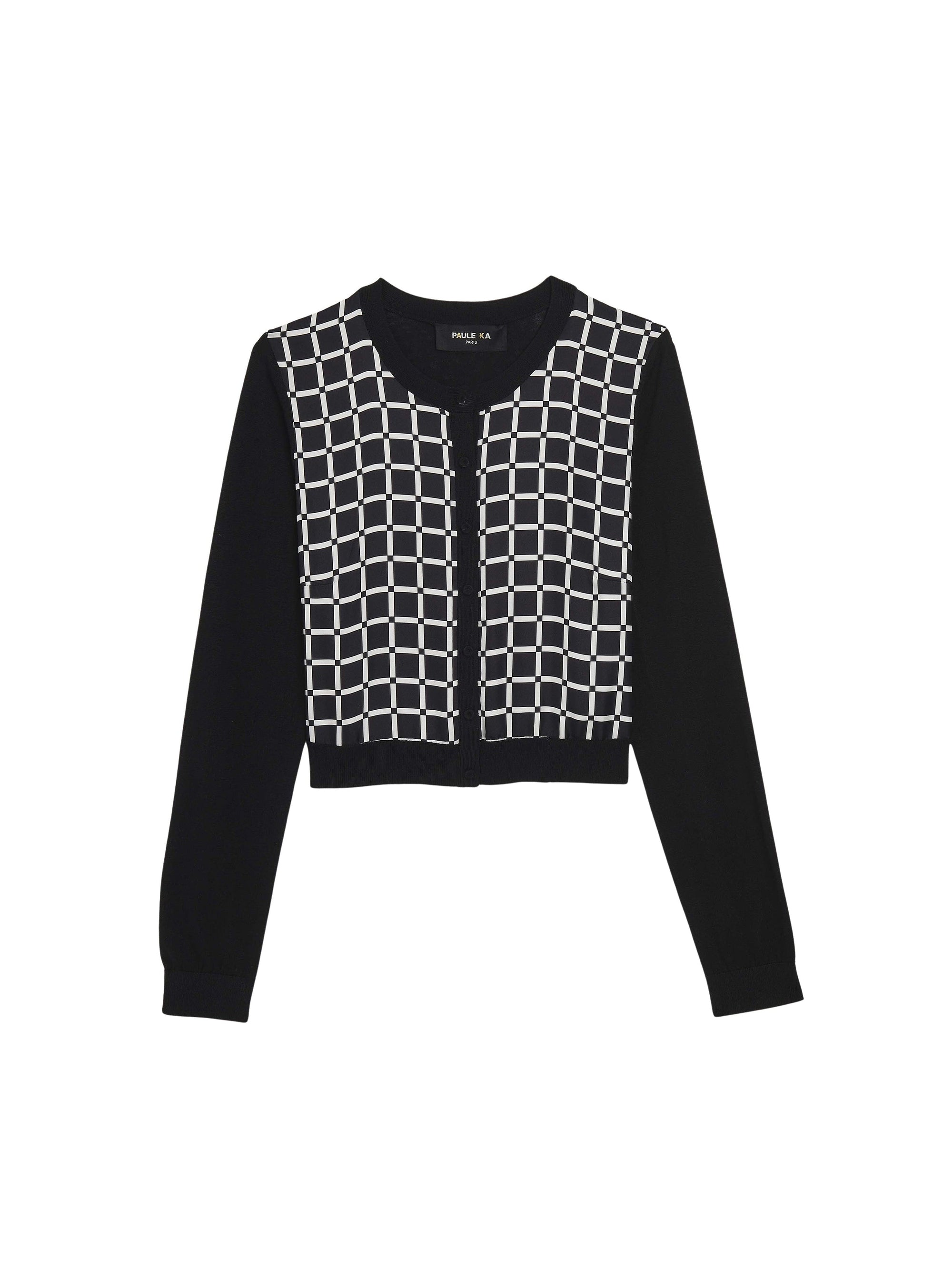 NOIR / BLANC CASSE CARDIGAN