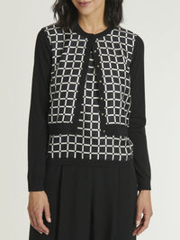 NOIR / BLANC CASSE CARDIGAN