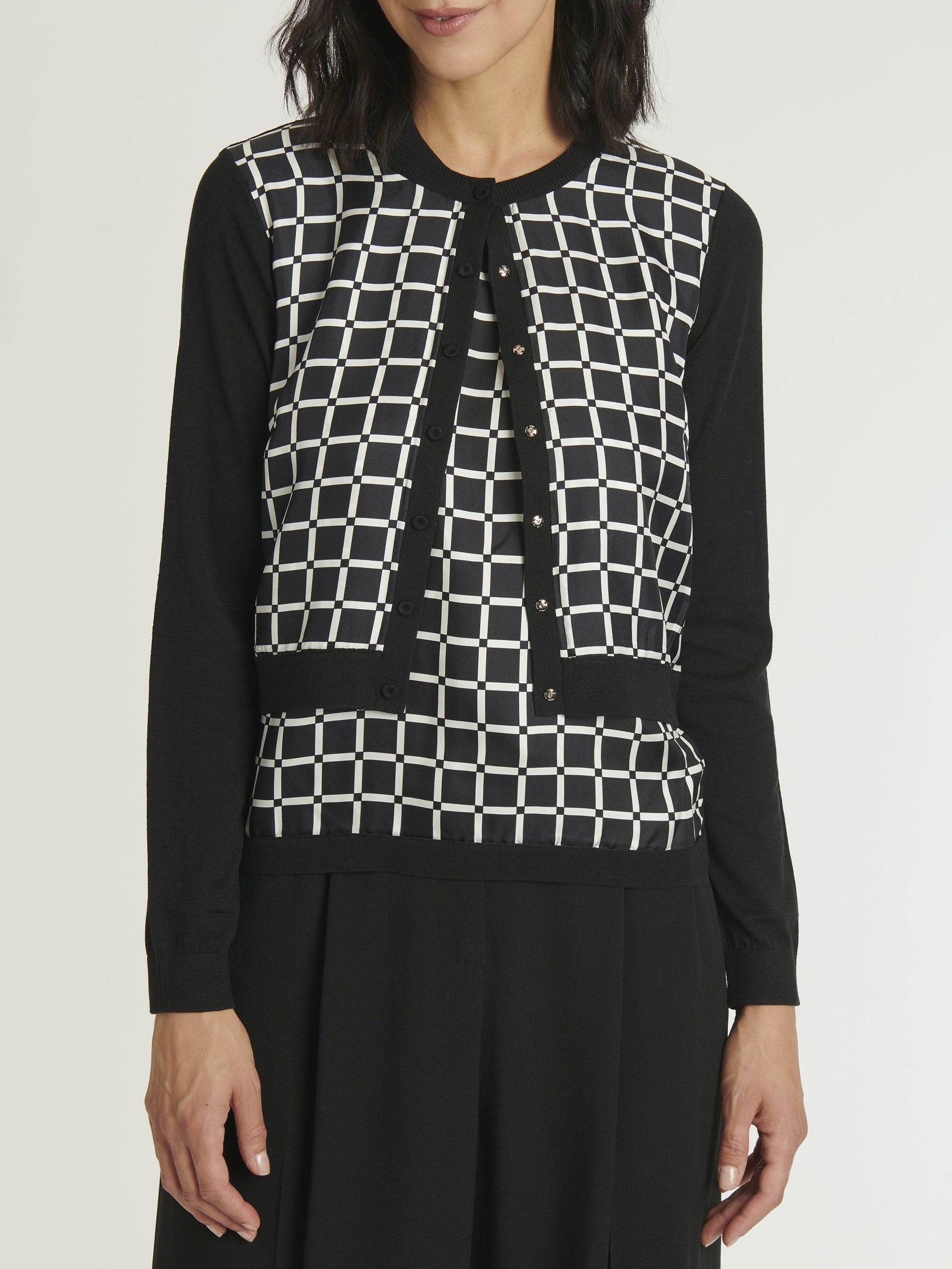 NOIR / BLANC CASSE CARDIGAN