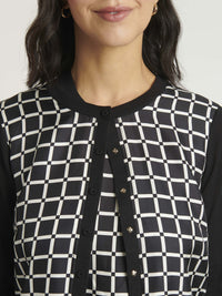 NOIR / BLANC CASSE CARDIGAN