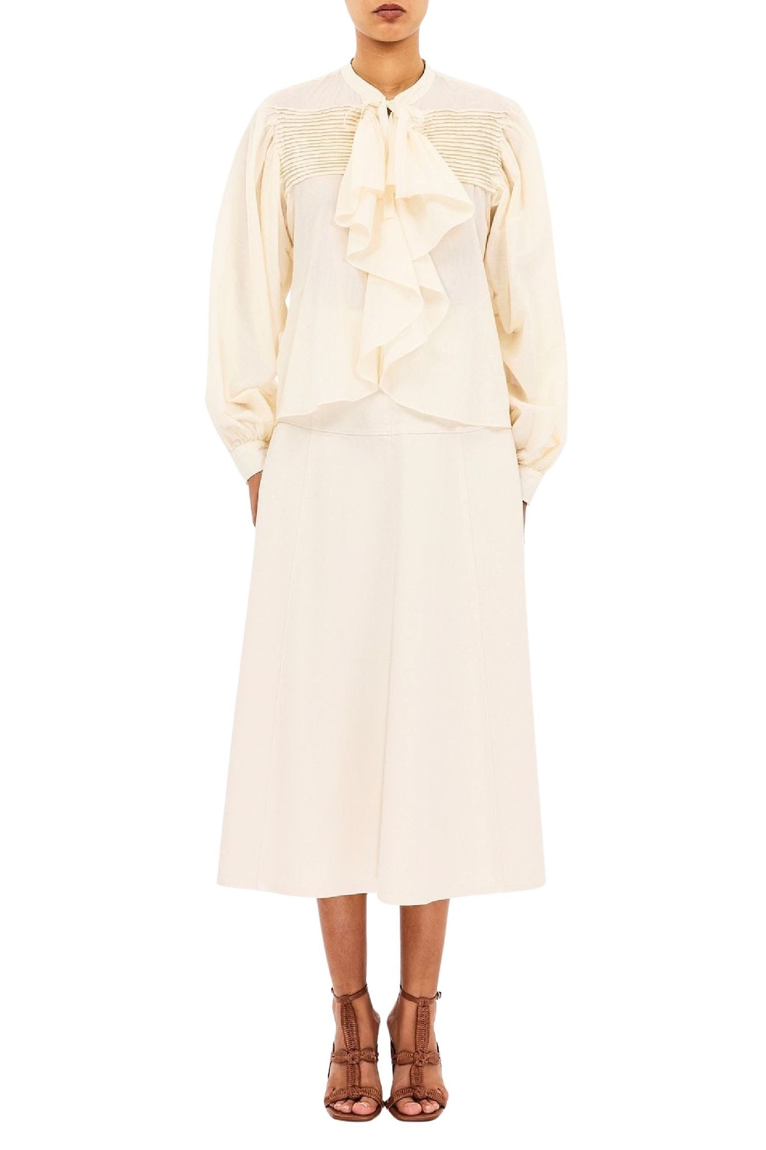 Riko LS Blouse with Ruffles
