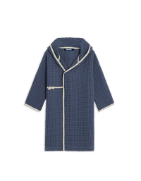 Peignoir enfant en coton nid d'abeille - Bleu