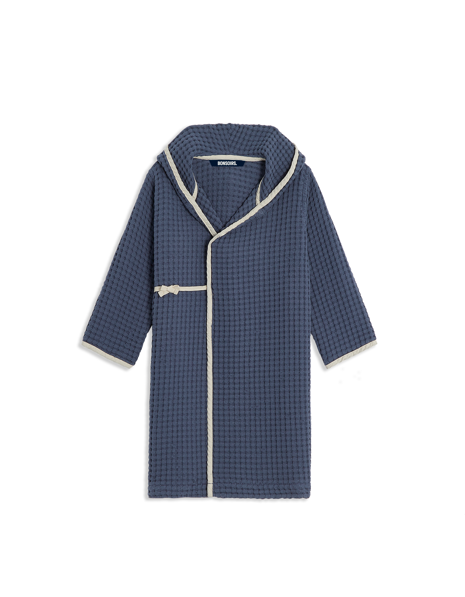 Peignoir enfant en coton nid d'abeille - Bleu