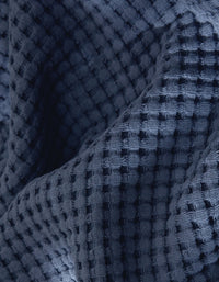 Peignoir enfant en coton nid d'abeille - Bleu