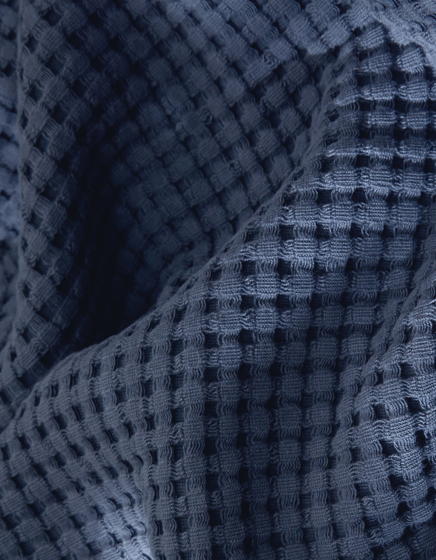 Peignoir enfant en coton nid d'abeille - Bleu