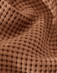 Peignoir enfant en coton nid d'abeille - Caramel
