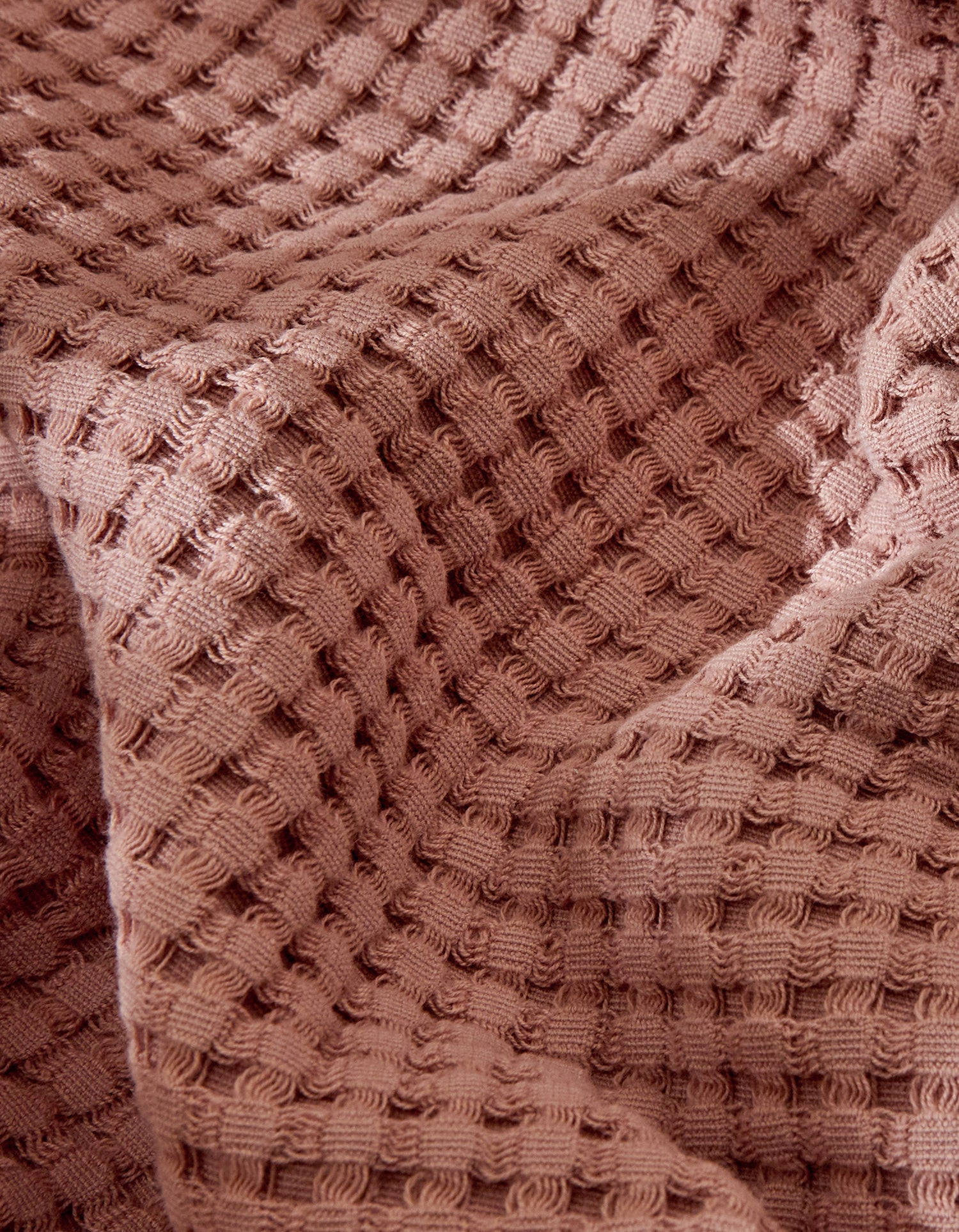 Peignoir enfant en coton nid d'abeille - Vieux Rose