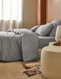 Drap housse en percale de coton - Gris Doux