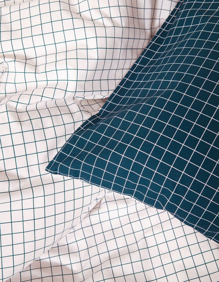 Taies d'oreiller en percale de coton - Vert Bleuté