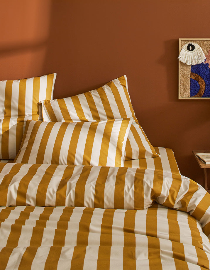Housse de couette en percale de coton - Ocre