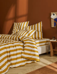 Housse de couette en percale de coton - Ocre