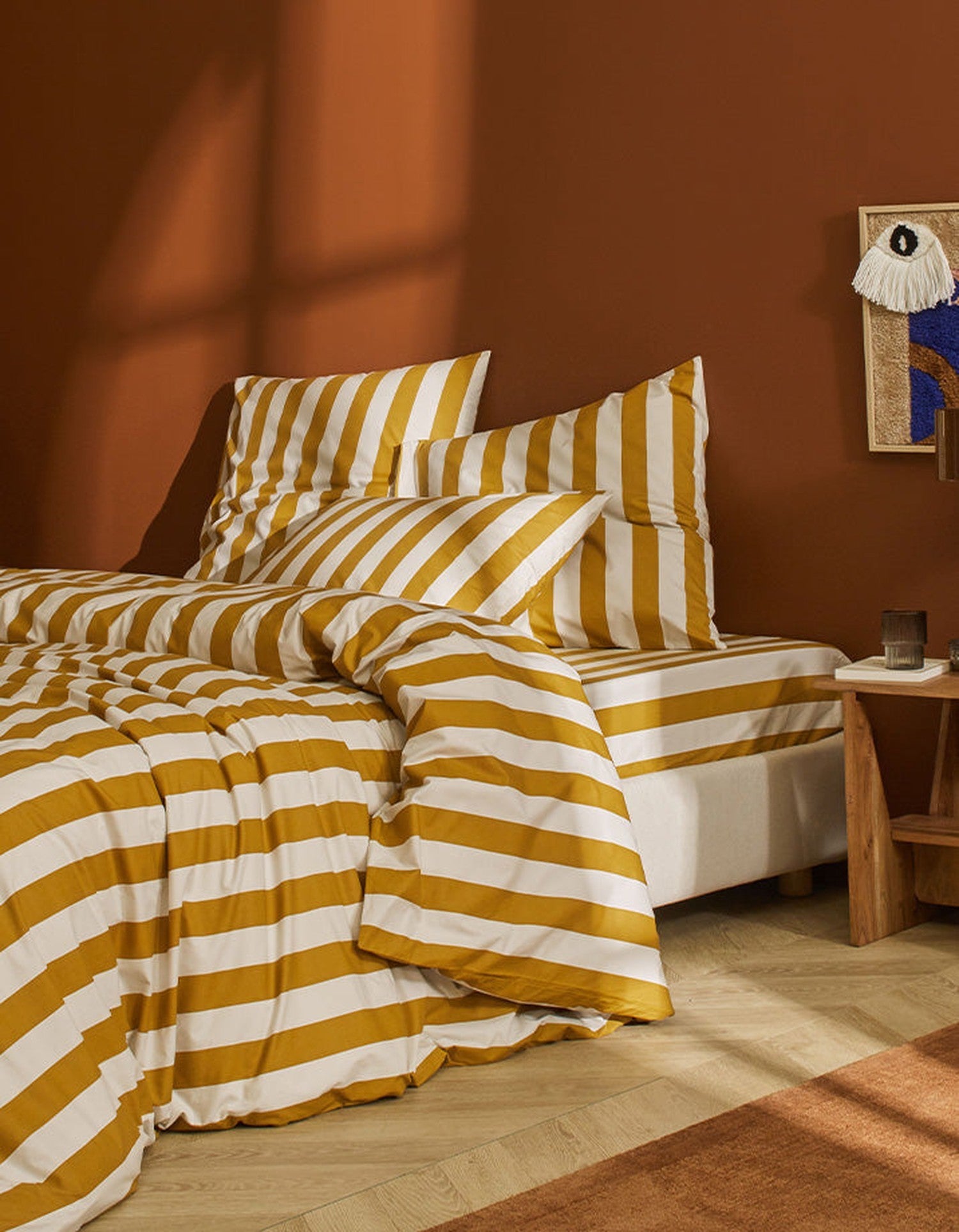 Housse de couette en percale de coton - Ocre