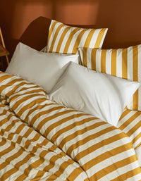 Housse de couette en percale de coton - Ocre