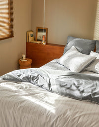 Housse de couette en percale de coton - Gris