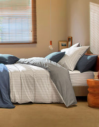 Housse de couette en percale de coton - Gris