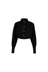 Chemise courte en mélange de laine éco-responsable