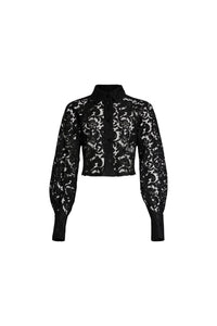 Chemise courte en dentelle de coton bio