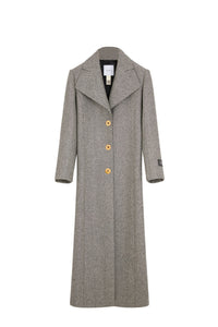 Manteau long en laine texturée