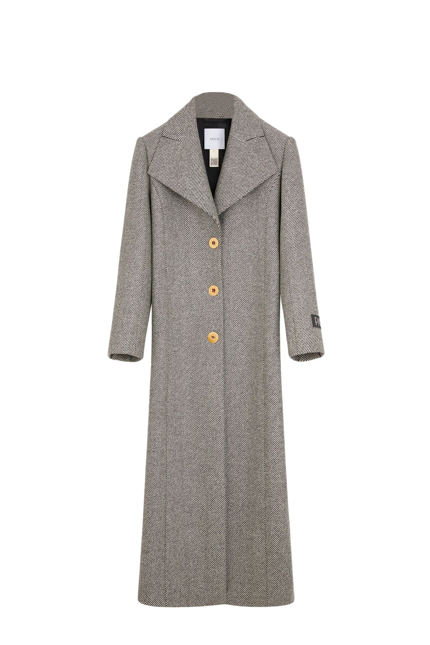 Manteau long en laine texturée