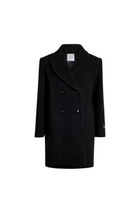 Manteau croisé en laine et cachemire