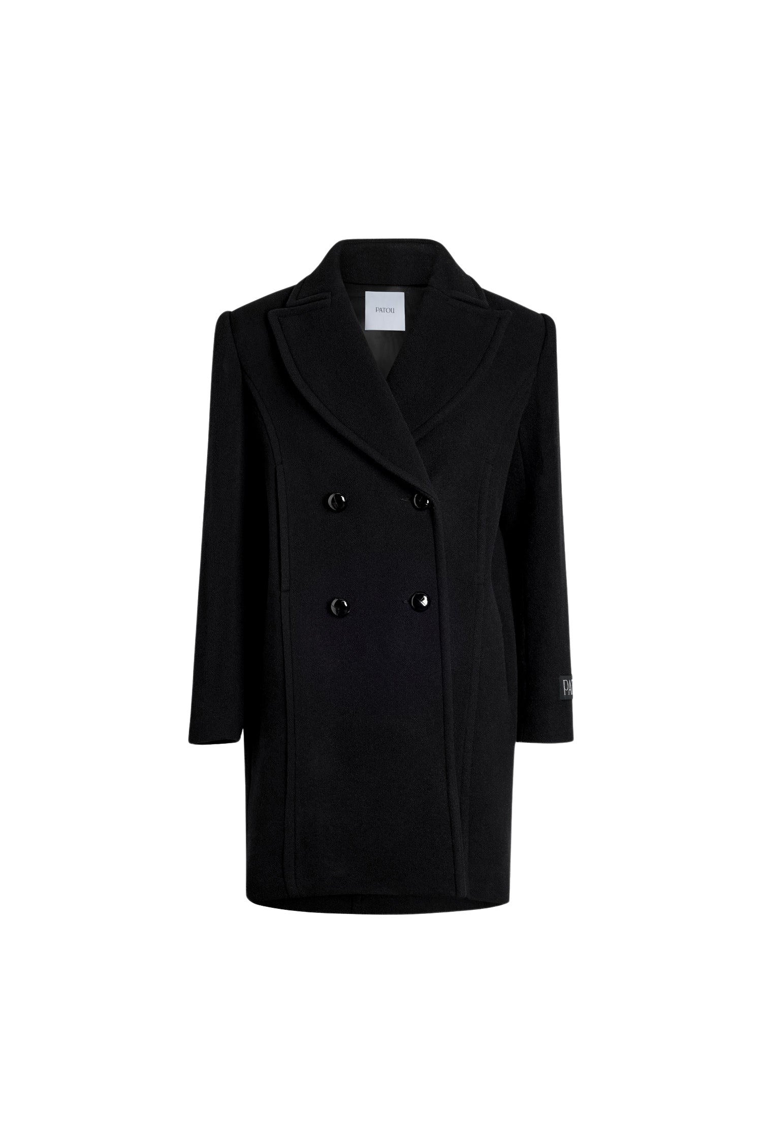 Manteau croisé en laine et cachemire