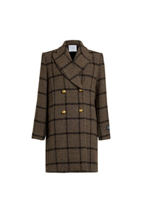 Manteau croisé en mélange de laine recyclée