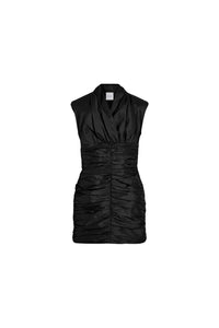 Robe dos nu courte en faille recyclée