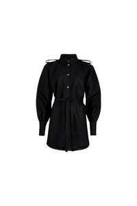 Robe chemise courte en mélange de laine recyclée
