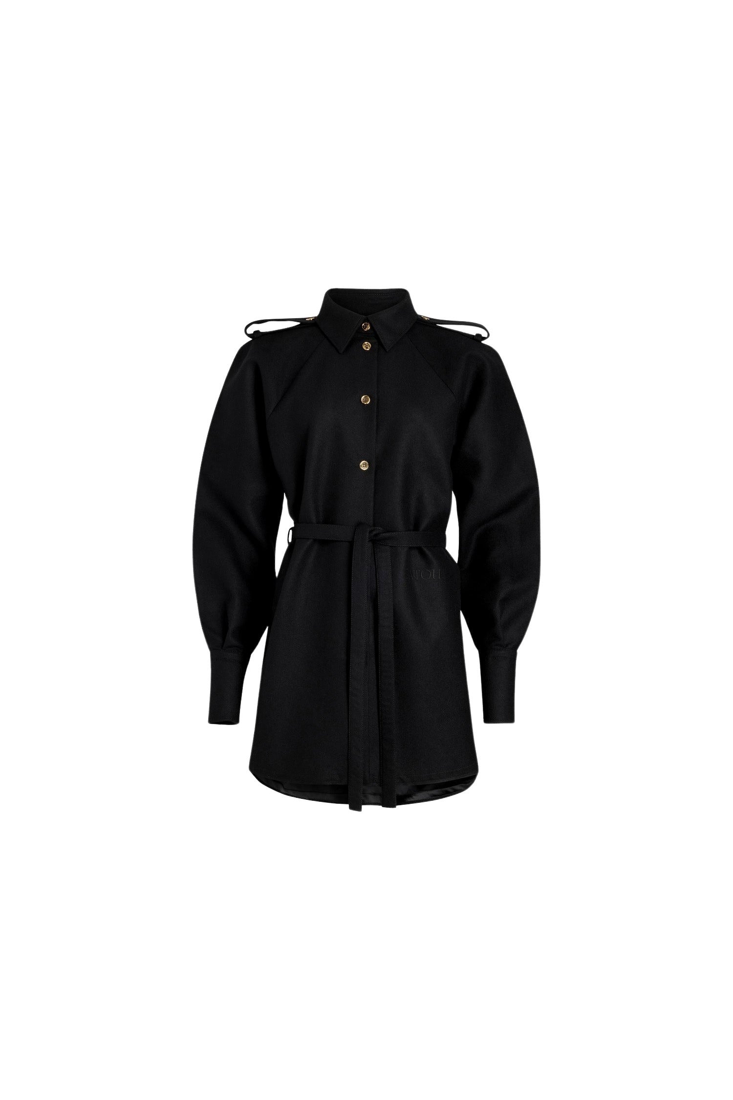 Robe chemise courte en mélange de laine recyclée