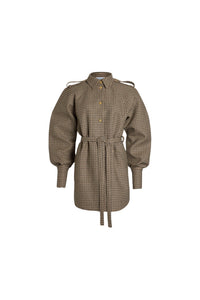 Robe chemise courte en mélange de laine recyclée