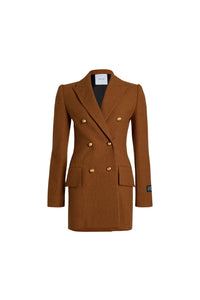 Veste croisée en tweed de laine éco-responsable et coton bio