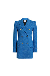 Veste croisée en tweed de laine éco-responsable et coton bio