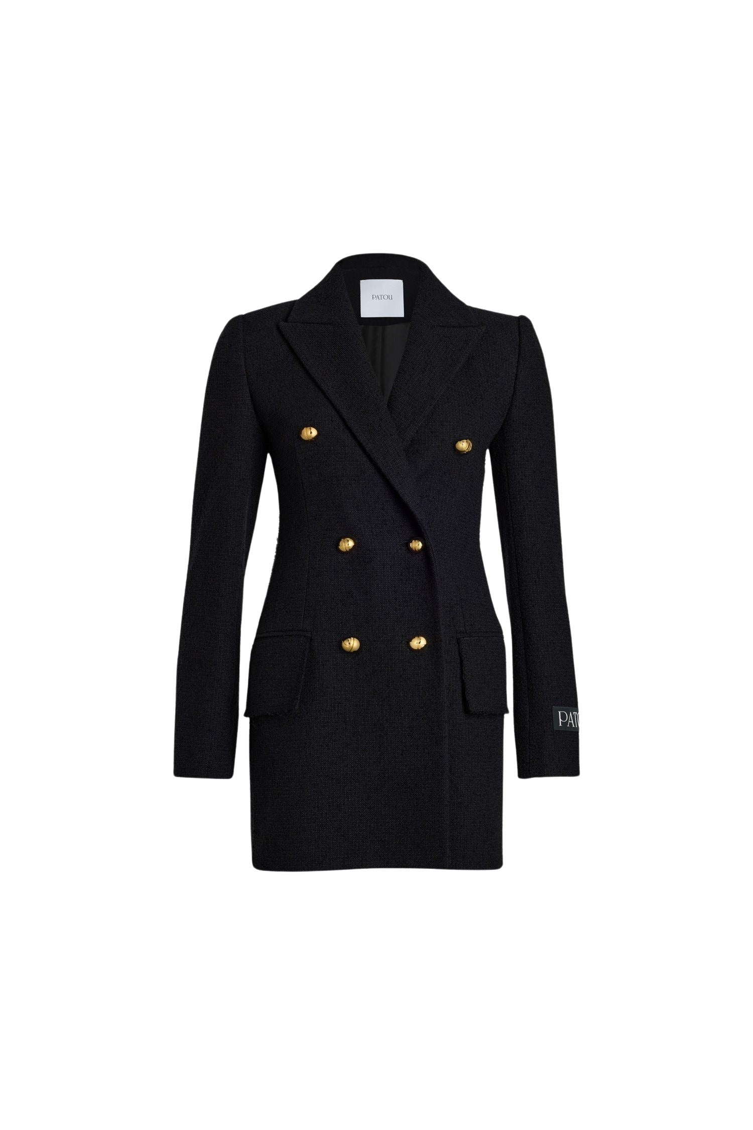 Veste croisée en tweed de laine éco-responsable et coton bio