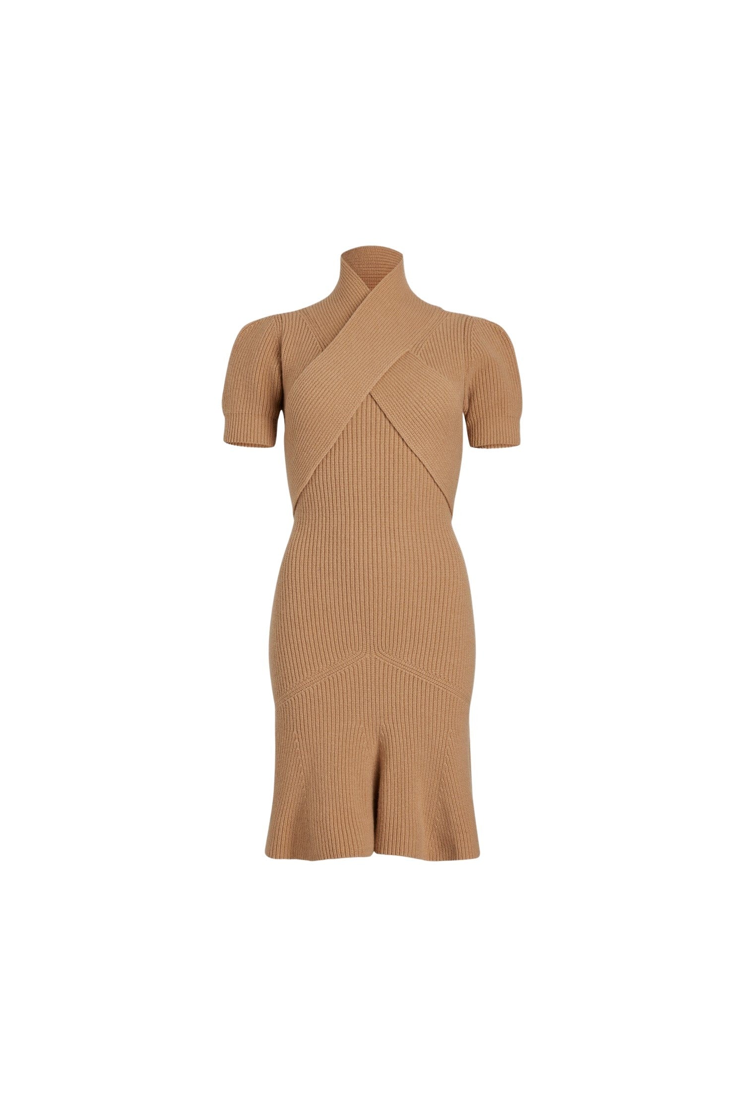 Robe à bustier croisé en laine et cachemire éco-responsable