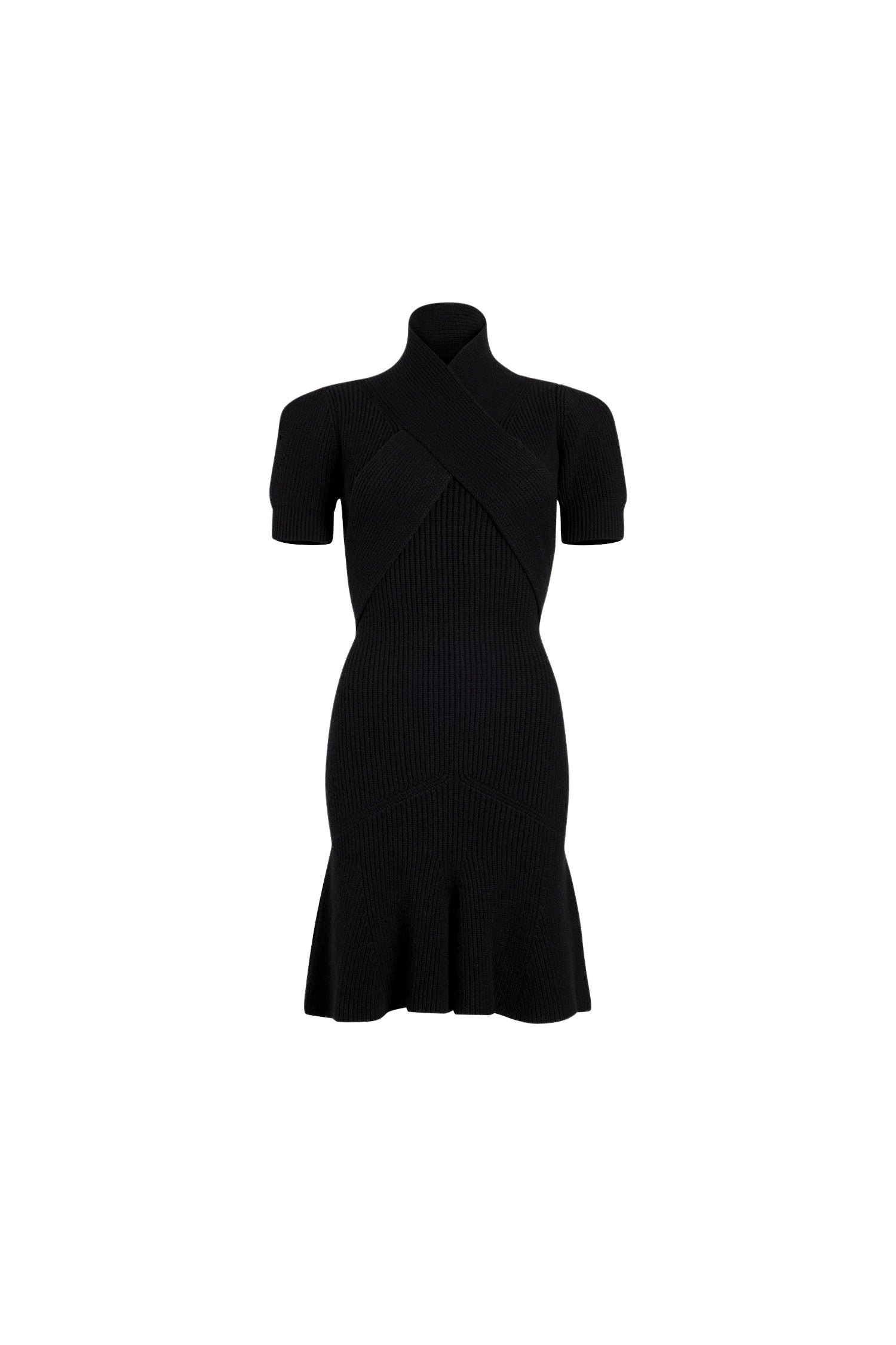 Robe à bustier croisé en laine et cachemire éco-responsable