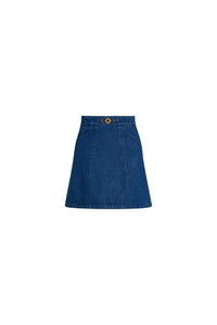 Mini jupe évasée en denim bio