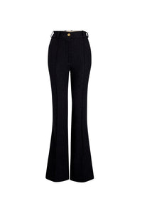 Pantalon évasé en tweed de laine éco-responsable et coton bio