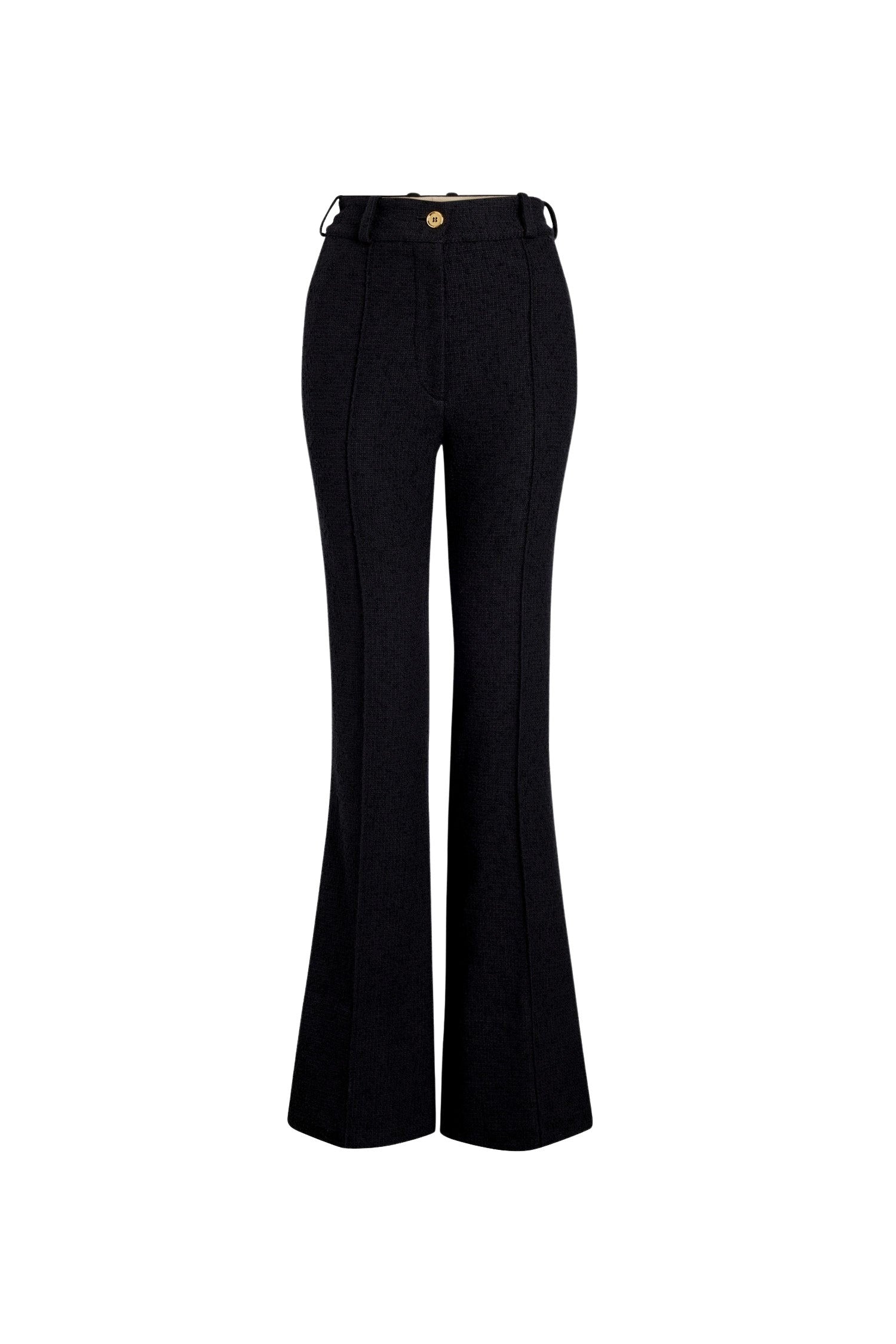 Pantalon évasé en tweed de laine éco-responsable et coton bio