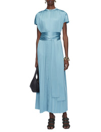 Robe longue Phare ample en satin - Chambray