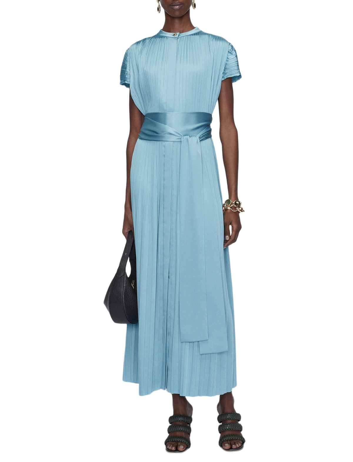 Robe longue Phare ample en satin - Chambray