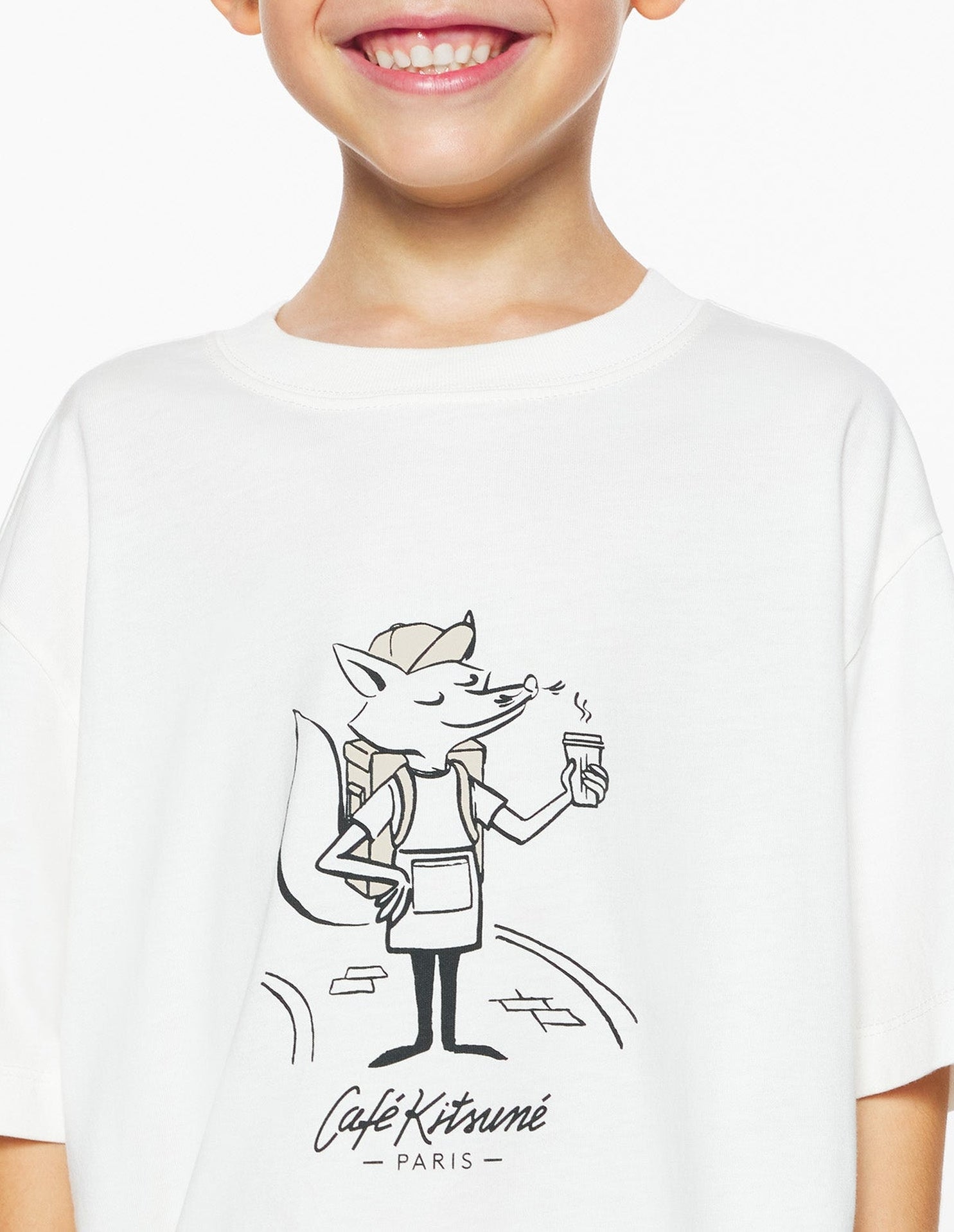 Children's Delivery Barista Fox T-shirt - Tapioca