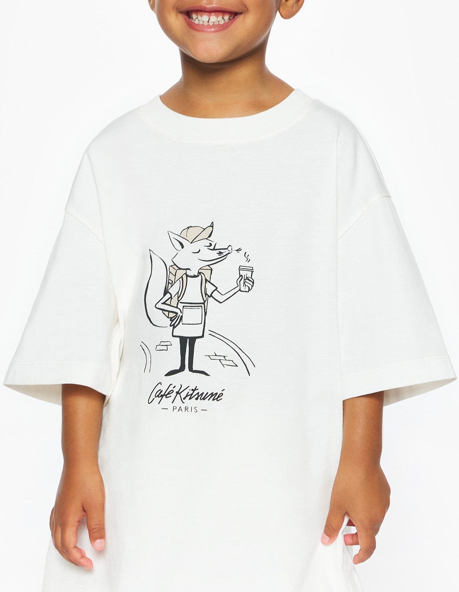 Children's Delivery Barista Fox T-shirt - Tapioca