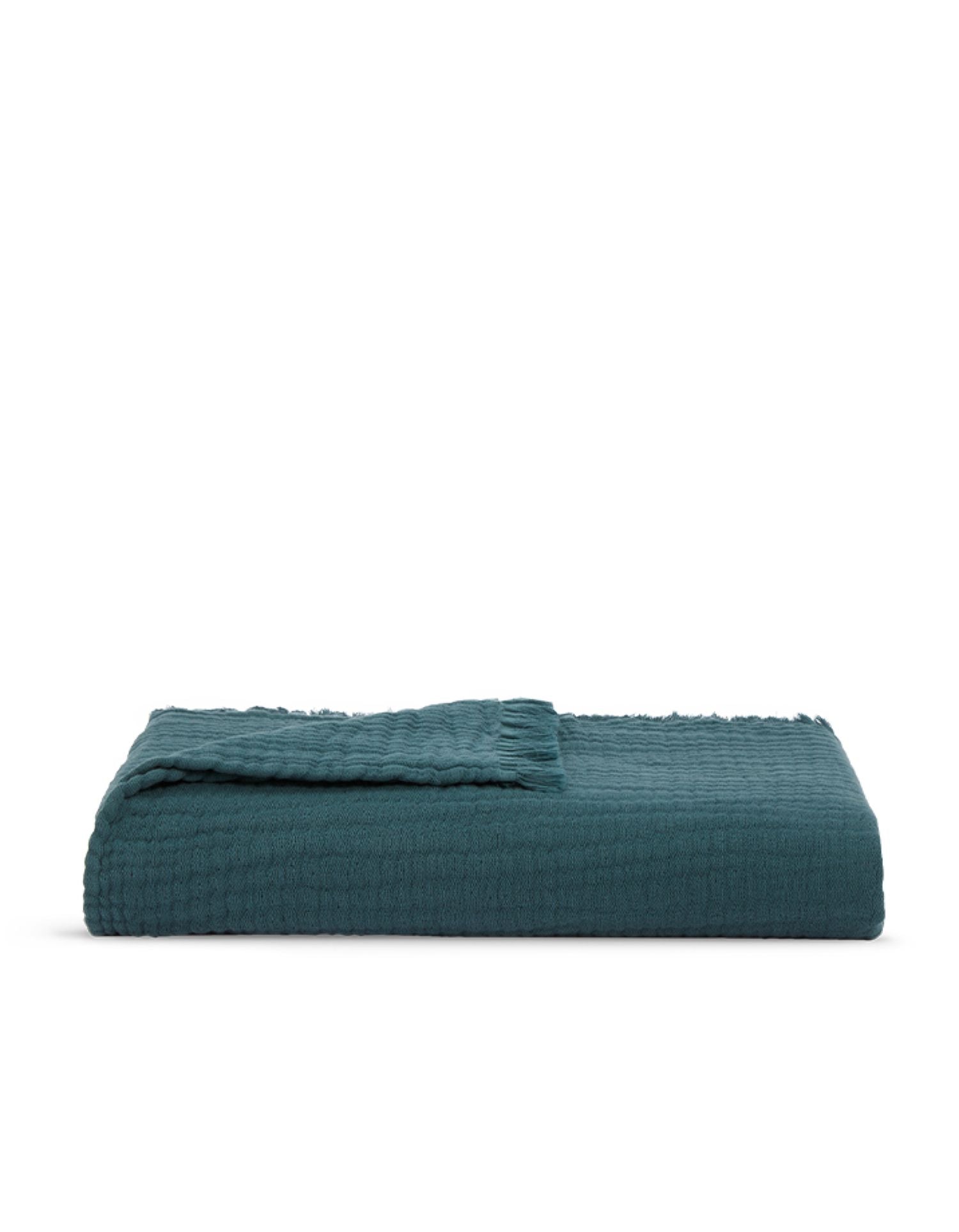 4-ply cotton gauze blanket - Aqua Green